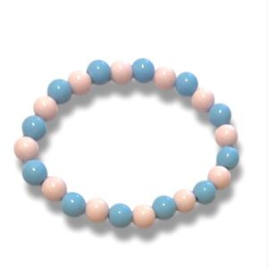 3 FOR $20 HANDCRAFTED Acrylic Gloss Blue and Pink Beaded Bracelet